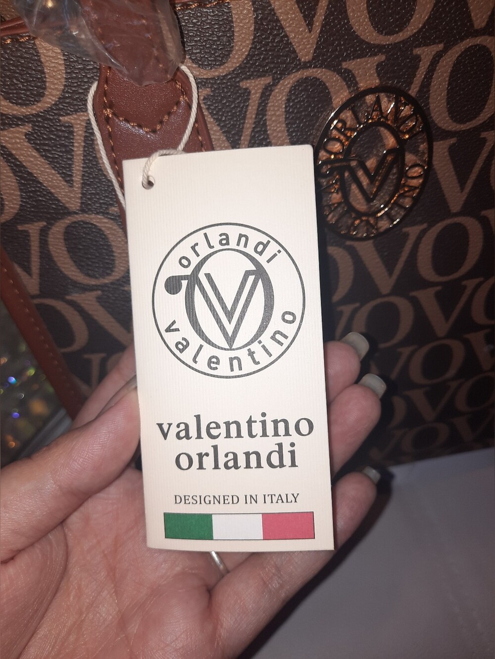 Valentino Orlandi Brown Logo Tote Bag - Picture 9 of 11
